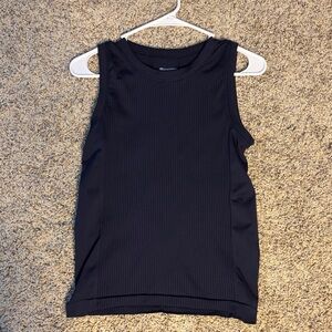 Athleta Renew High Hip Ribbed Tank in Dark Blue.